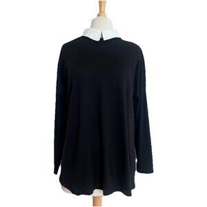 Evabella Fashion Women’s Size XL Black Long Sleeved Top Wednesday Adams Style